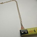 Avon Coral Pink Shade Station Bead Gold Tone Chain Necklace Signed 17 Inch Photo 2