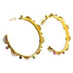 Sylvia Toledano Petite Candy Earrings Multicolor Freshwater Pearl Hoops Photo 2