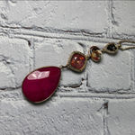 Lane Bryant  Magenta Gold Tone Teardrop Necklace Photo 7