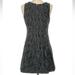 Free People  Chenille Zebra Print Drop Waist Dress in Black Grey Size 2 XS Photo 7