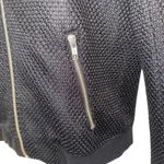 TROUVE Black Textured Bomber Jacket Full Zip Pockets EUC Size XS Photo 3
