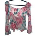 Kim Shui NWT Pink Silky Floral Cutout Bustier Top & Pink Silky Floral Midi Skirt Photo 7