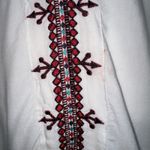Lapogee Women’s White Embroidered Dress Sz M Spaghetti Strap Ruffle Hem Boho Size M Photo 3