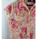 Laura Scott  Petite Medium Floral Button-Up Blouse Photo 1