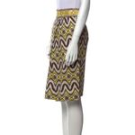 Tory Burch  BROWN YELLOW MIRRORED DETAILED MIDI SKIRT 0 Photo 1