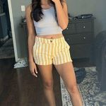 Old Navy High Waist Yellow and White Striped Shorts Photo 0