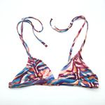 Shade & Shore Bikini Top Shoulder Tie Triangle Blue Pink Colorful M Photo 0