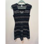 M Missoni Knit Mini Dress Wave Pattern Sleeveless Black Blue White Sz 46 (10) Photo 1