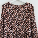 ZARA Pink Black Floral Long Puff Sleeves Cottagecore Mini Dress Photo 5