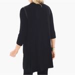 Chico's  0 Travelers Faux Leather Mix Vest Womens S 4 Snap Zip Pocket Slinky Black Photo 5