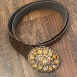 Chico's Brown Belt with Beaded Buckle Photo 0