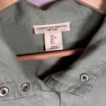 Christian Siriano | Light Sage Green Linen Blend Utility Shacket Size L Large Photo 7