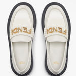 Fendi Vitello Abrasivato graphy 50mm Loafers Blanco Babe Size 41 Photo 0