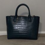 A New Day Snake Print Magnetic Closure Triple Compartment Satchel Handbag, Teal Photo 3