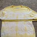 Elizabeth and James yellow & white tie-dye knit sweater size M Photo 10