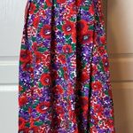 VINTAGE RED & PURPLE FLORAL MIDI MAXI LONG SKIRT PLEATED FLOWY Photo 0