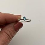 Touchstone Crystal Swarovski Company silver with aquamarine ring Photo 4
