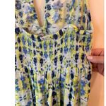 Aerie  Halter Mini Dress Women Medium Blue White Floral Spaghetti Straps Sundress Photo 7
