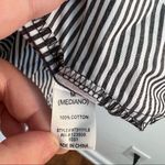 Heart & Hips Heart Hips Cropped Loose Blouse Gray White Stripes Photo 6