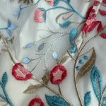 Reba McEntire Floral Embroidered Dress Cream Coral Blue Womens Size Large Maxi Photo 9