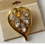The Icing • Gold Heart Brooch with Crystal Accents Photo 0
