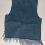 Sundance Vintage  - women’s fringed denim vest with 2 front pockets size Med Photo 1
