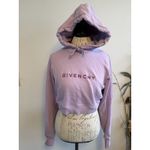Givenchy ‎ LOGO Cropped Fleece Hoodie TUFTED COTTON Purple Photo 2