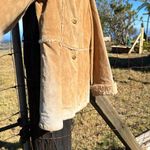70’s Vintage Retro Western Suede Sherpa Tan Jacket Large Photo 1