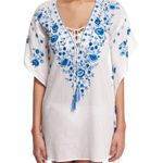Letarte pebble floral embroidered caftan cover up. Photo 0
