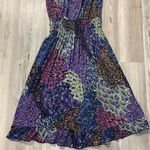 Colorful boho style paisley print Strapless Dress Purple Size M Photo 1