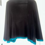 Misook  Exclusively Black Teal trim Open Long Sleeve Cardigan Sz Large Photo 6
