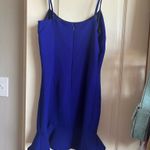 Lovers + Friends  Mini Dress Blue Royal Women’s Ruffle Hem Teddy M Photo 2
