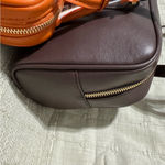 Steve Madden Bharlan Chocolate Shoulder Handbag with Bold Orange Mini Purse Photo 5