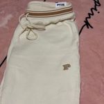 PINK - Victoria's Secret Victoria’s Secret PINK Ivy Fleece Flare Pants Ivory Women’s Large NWT Photo 2