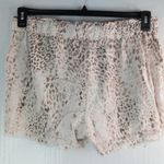 REWASH  Xl Linen Blend Drawstring Waist Raw Hem Shorts in Animal Print Photo 1