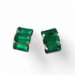 Vintage Lot Emerald Greens Gold Tone Earrings Photo 5