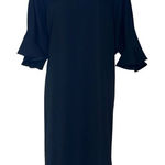 Twinset Milano Size 14 Knee Length Shift Dress Black Bell Sleeves Classic office Size L Photo 0