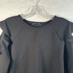 ZARA  Black Textured Cold Shoulder Ruffle Long Sleeve Top Women Size L Photo 5