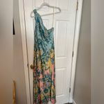 Hemant and Nandita NEW One Shoulder Long Dress in Blue Yellow Mix Photo 3