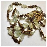 MMA gold tone byzantine circle green necklace Photo 11