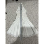 Womans Philip DeCaprio White With Gold Stripe Halter Fit N Flare Midi Dress 4 Photo 7