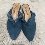 Free People  Women's‎ Frayed Blue Mules Size 37 Photo 2