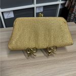 Part Vintage Antique Elegant Kiss Clasp Gold Clutch Bag Photo 1