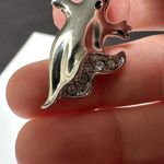 Signed Avon Silver Tone Halloween Ghost Rhinestone Tack Lapel Pin Photo 2