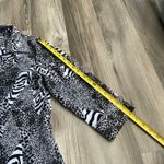 Notations Y2K  Women's L Button Up Blouse Black & White Patchwork Animal‎ Print Photo 5