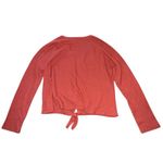 Paper Crane  Orange Long Sleeve Tie Front Crop Top Photo 5