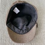 Vintage Y2K Brown White Houndstooth Wool Blend Newsboy Hat Cap Photo 4