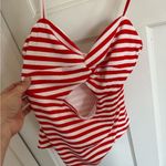 Lovers + Friends NWT  red & white striped swimsuit size small Photo 2