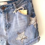 Vintage Havana NWT  Star Studded Snake Print Denim Jean Shorts 27-28 Distressed Photo 3