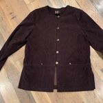 Vintage Womens Brown Suede Blazer Jacket Size 14 Photo 0